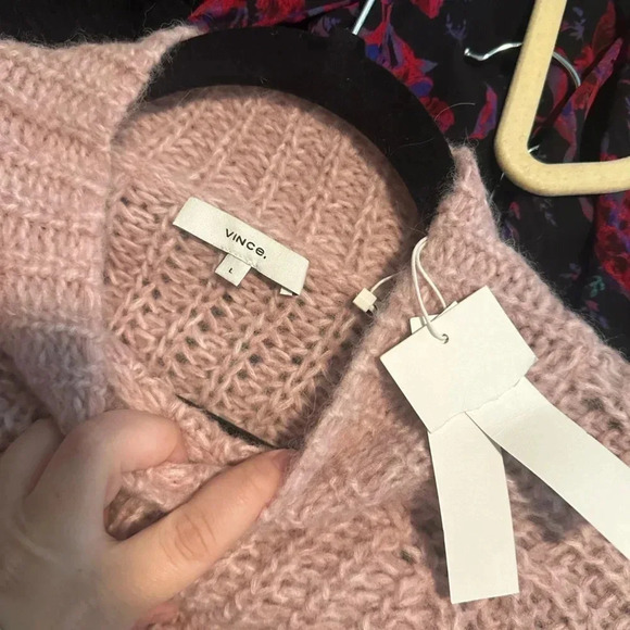 NWT size large Vince Women's Marled Raglan Rib Knit Pullover Sweater - Picture 6 of 6